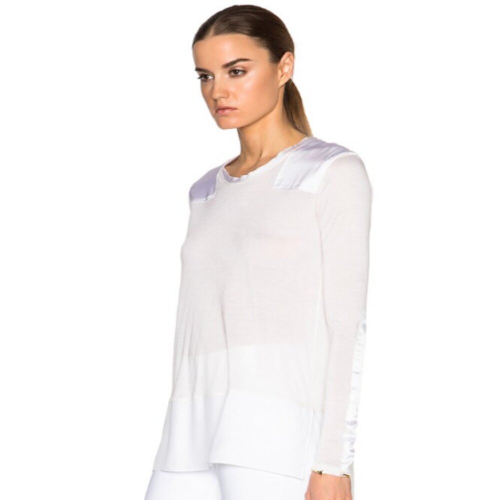 Rag & Bone Bright White Riley Long Sleeve Top XS New NWT - Picture 3 of 8